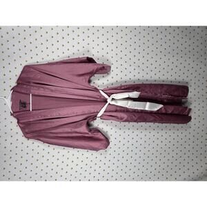 Victorias Secret Satin Silky Robe Rose Pink Kimono Wrap XS SMALL Long